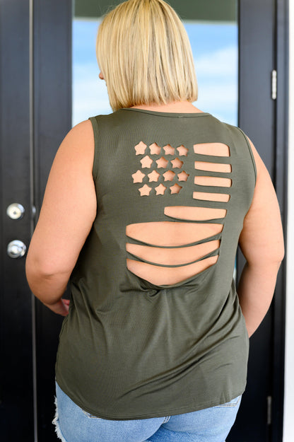 Land of the Free Tank in Olive - Simply Graced Mama