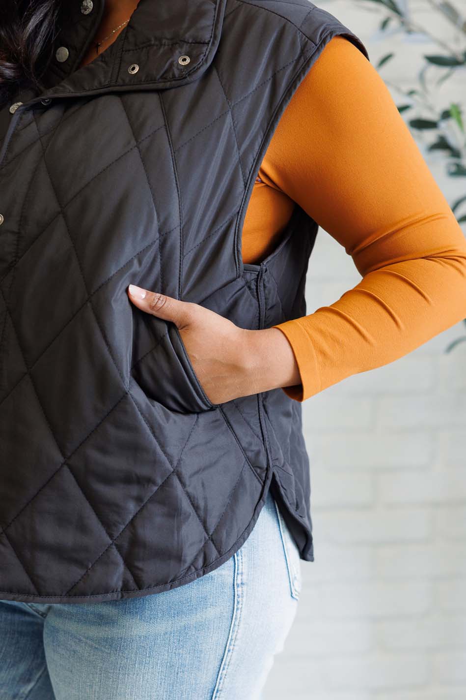 Layering Queen Quilted Puffer Vest in Black - Simply Graced Mama