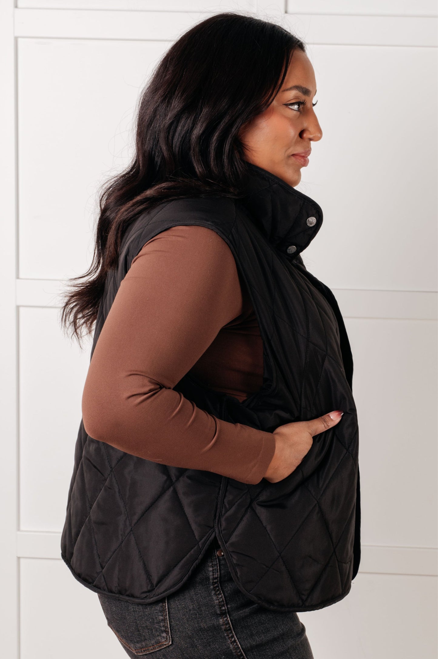 Layering Queen Quilted Puffer Vest in Black - Simply Graced Mama