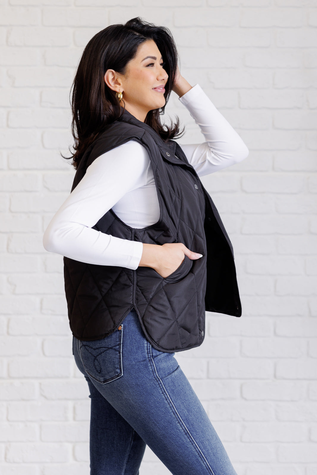 Layering Queen Quilted Puffer Vest in Black - Simply Graced Mama