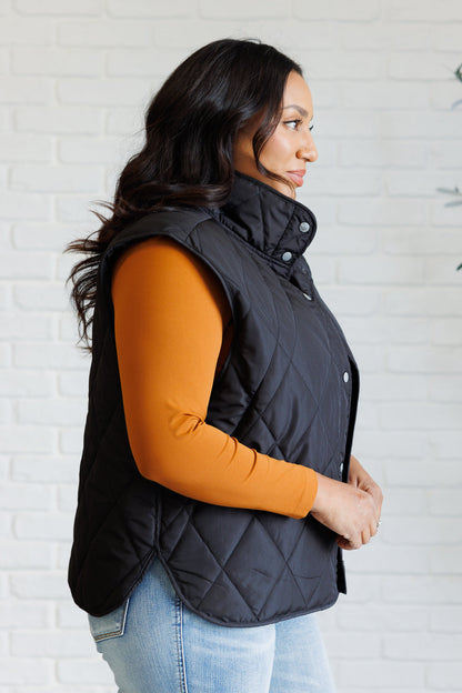 Layering Queen Quilted Puffer Vest in Black - Simply Graced Mama