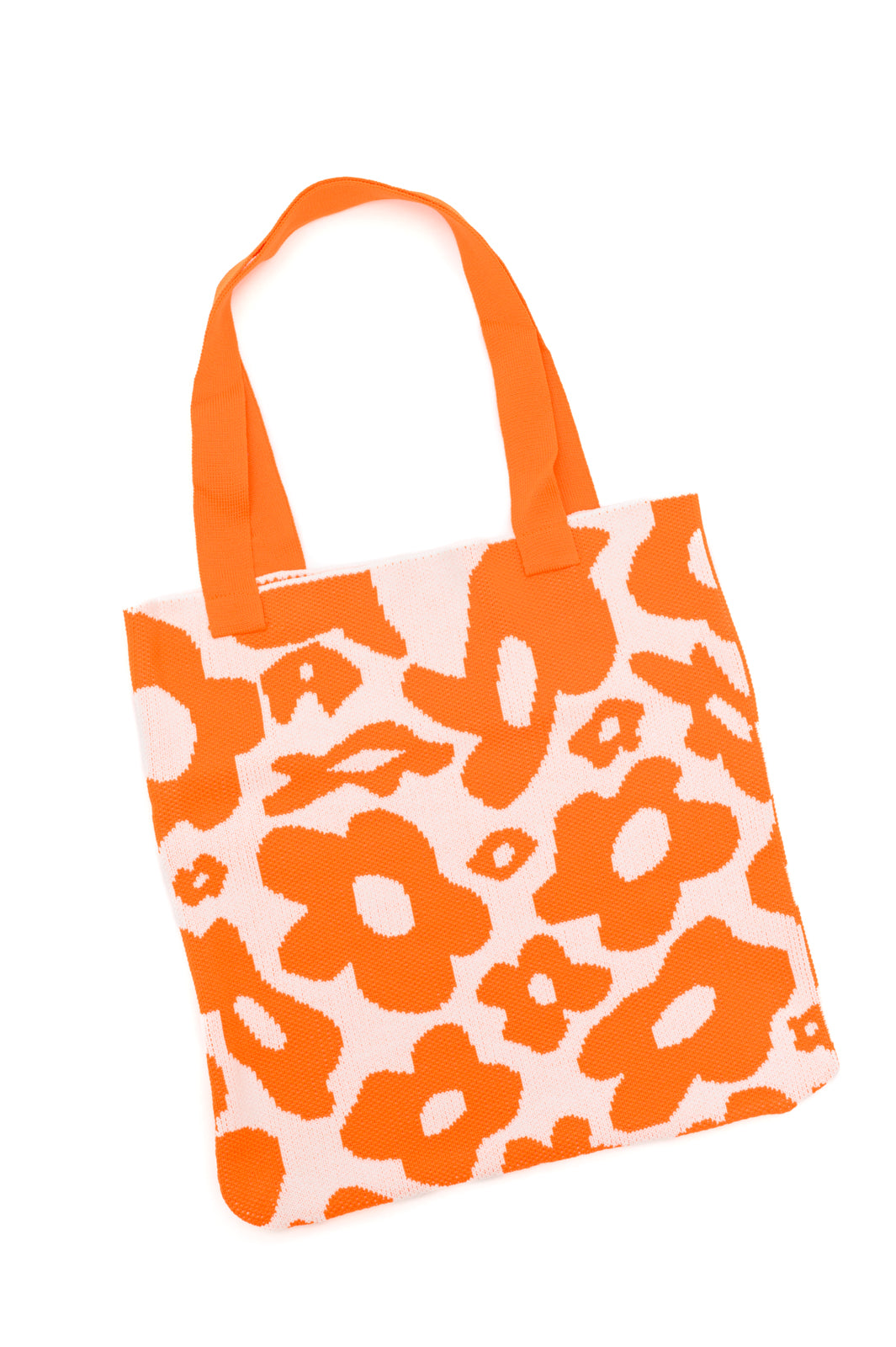 Lazy Daisy Knit Bag in Orange - Simply Graced Mama