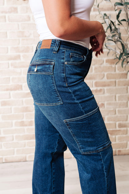 Leila High Rise Cargo Straight Jeans - Simply Graced Mama