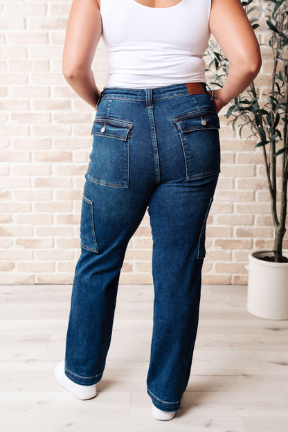 Leila High Rise Cargo Straight Jeans - Simply Graced Mama