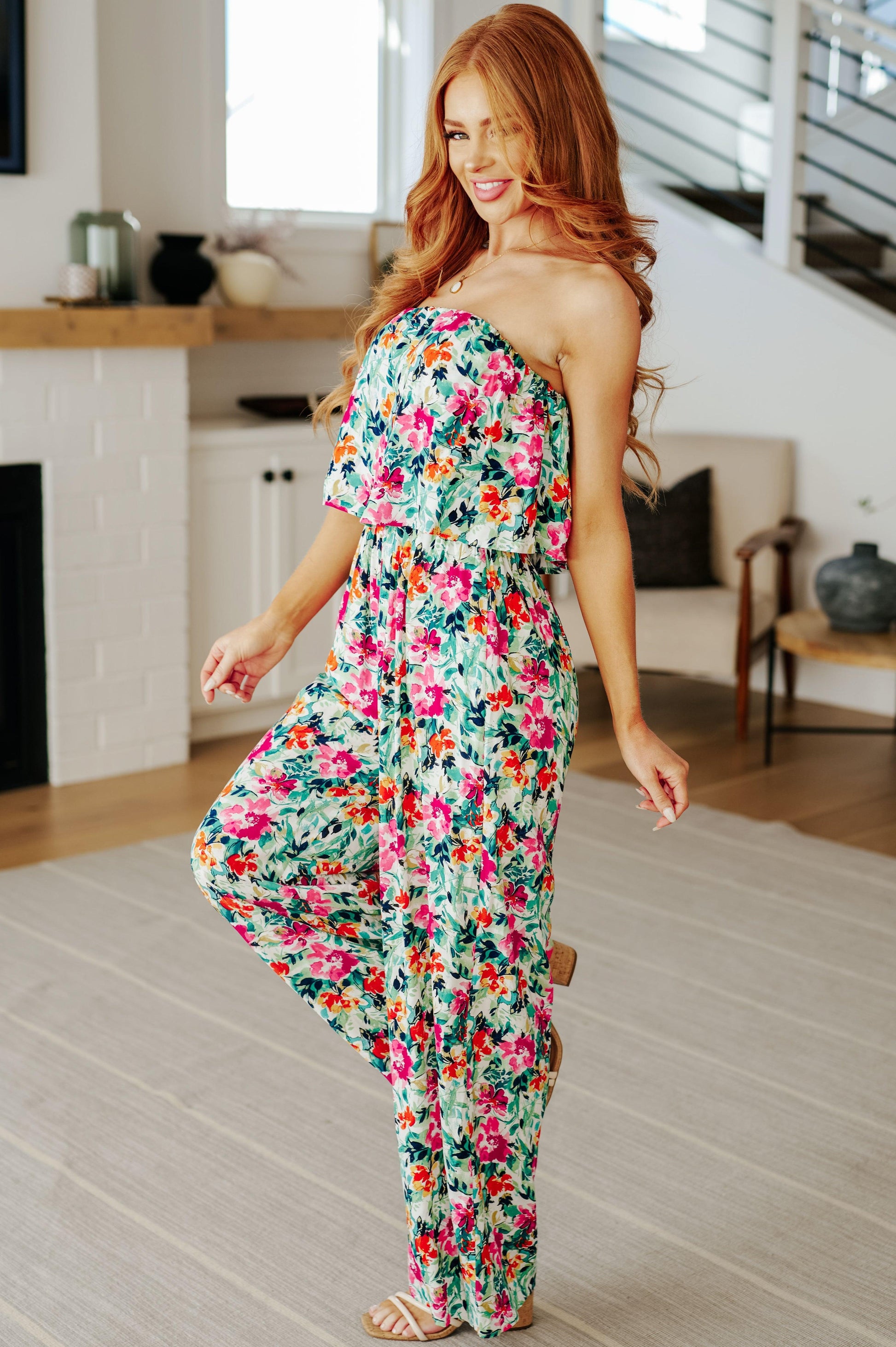 Life of the Party Floral Jumpsuit in Green - Simply Graced Mama