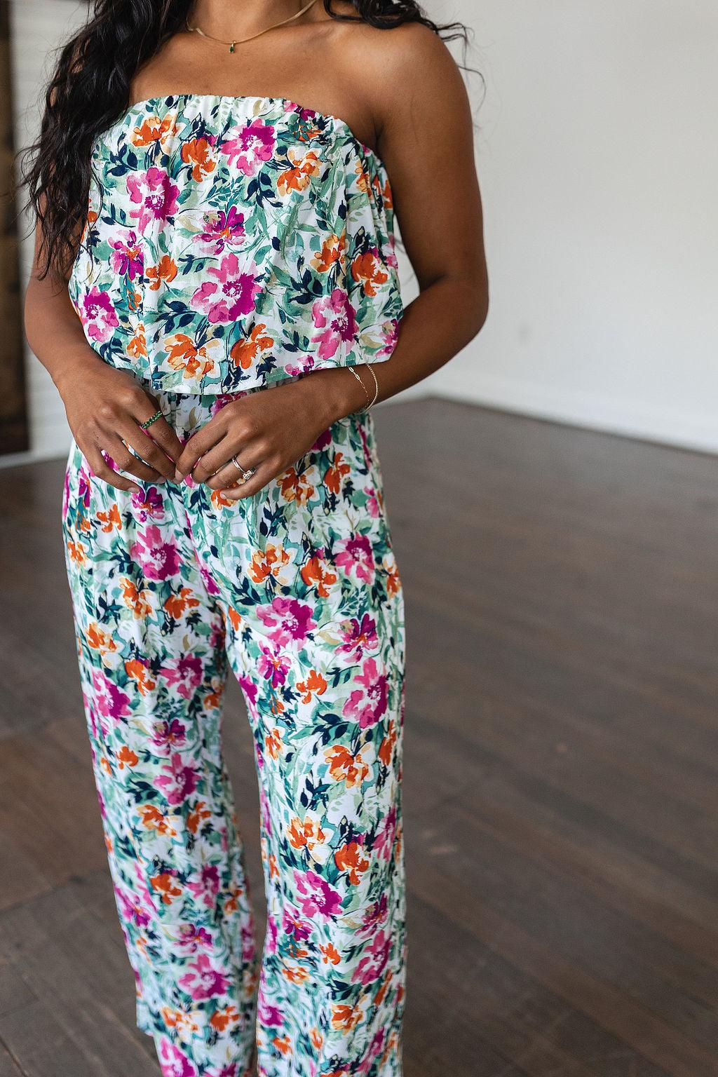 Life of the Party Floral Jumpsuit in Green - Simply Graced Mama