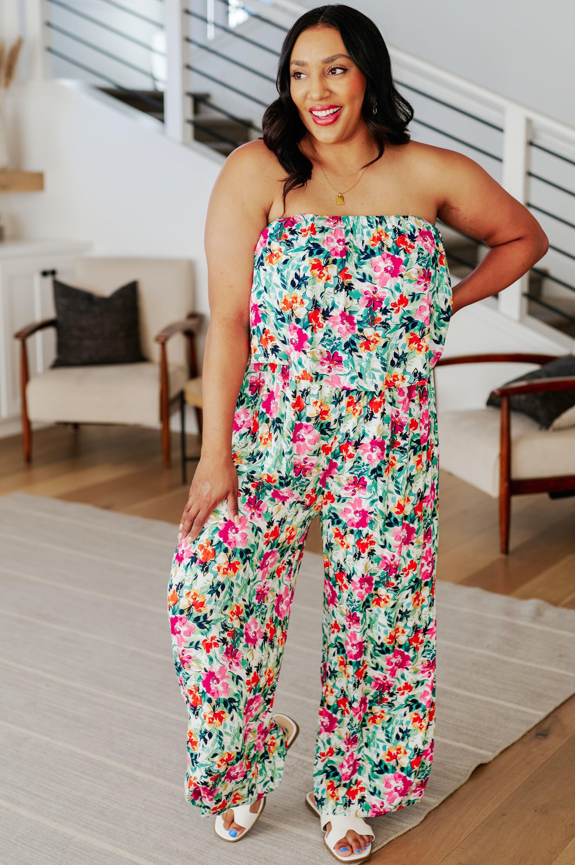 Life of the Party Floral Jumpsuit in Green - Simply Graced Mama