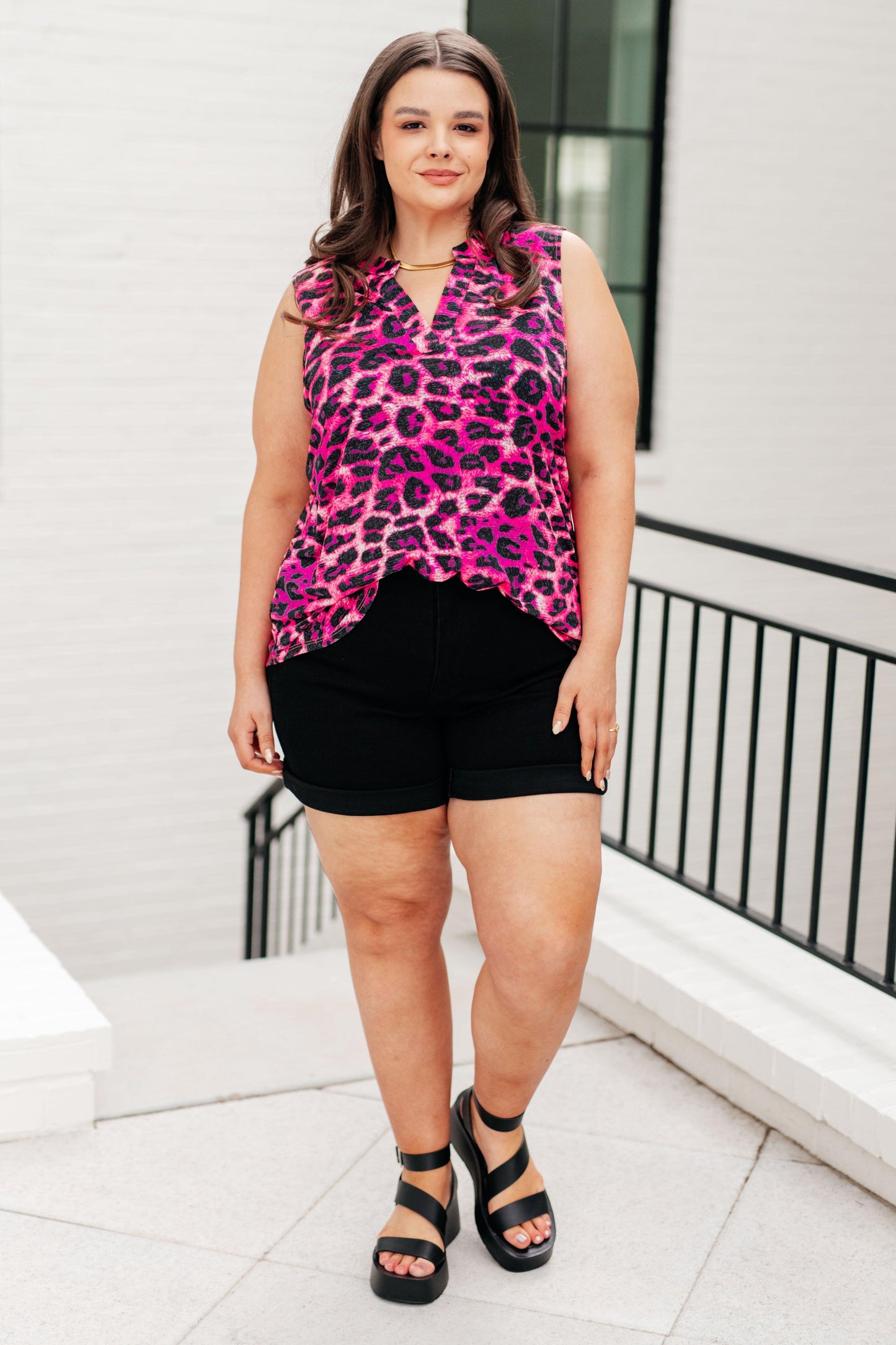 Lizzy Tank Top in Pink Multi Leopard - Simply Graced Mama