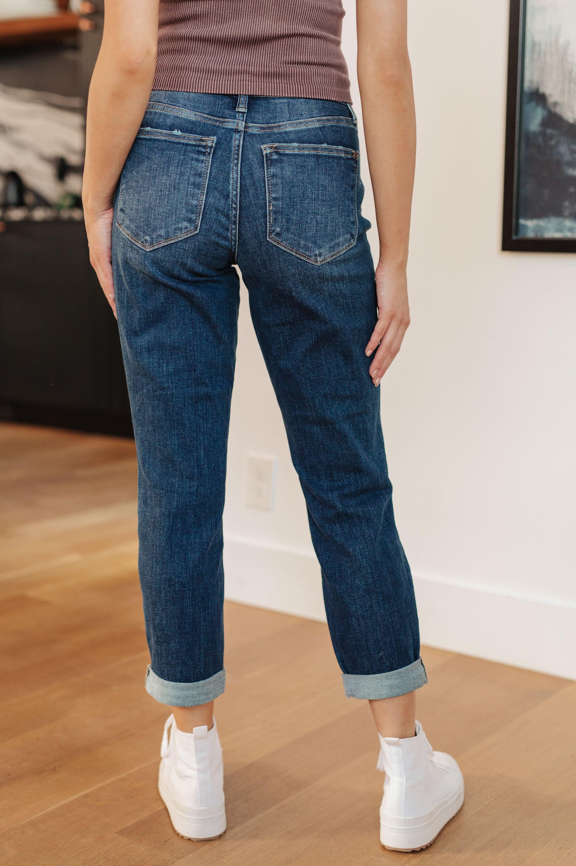 London Midrise Cuffed Boyfriend Jeans - Simply Graced Mama