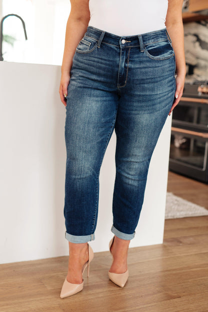 London Midrise Cuffed Boyfriend Jeans - Simply Graced Mama