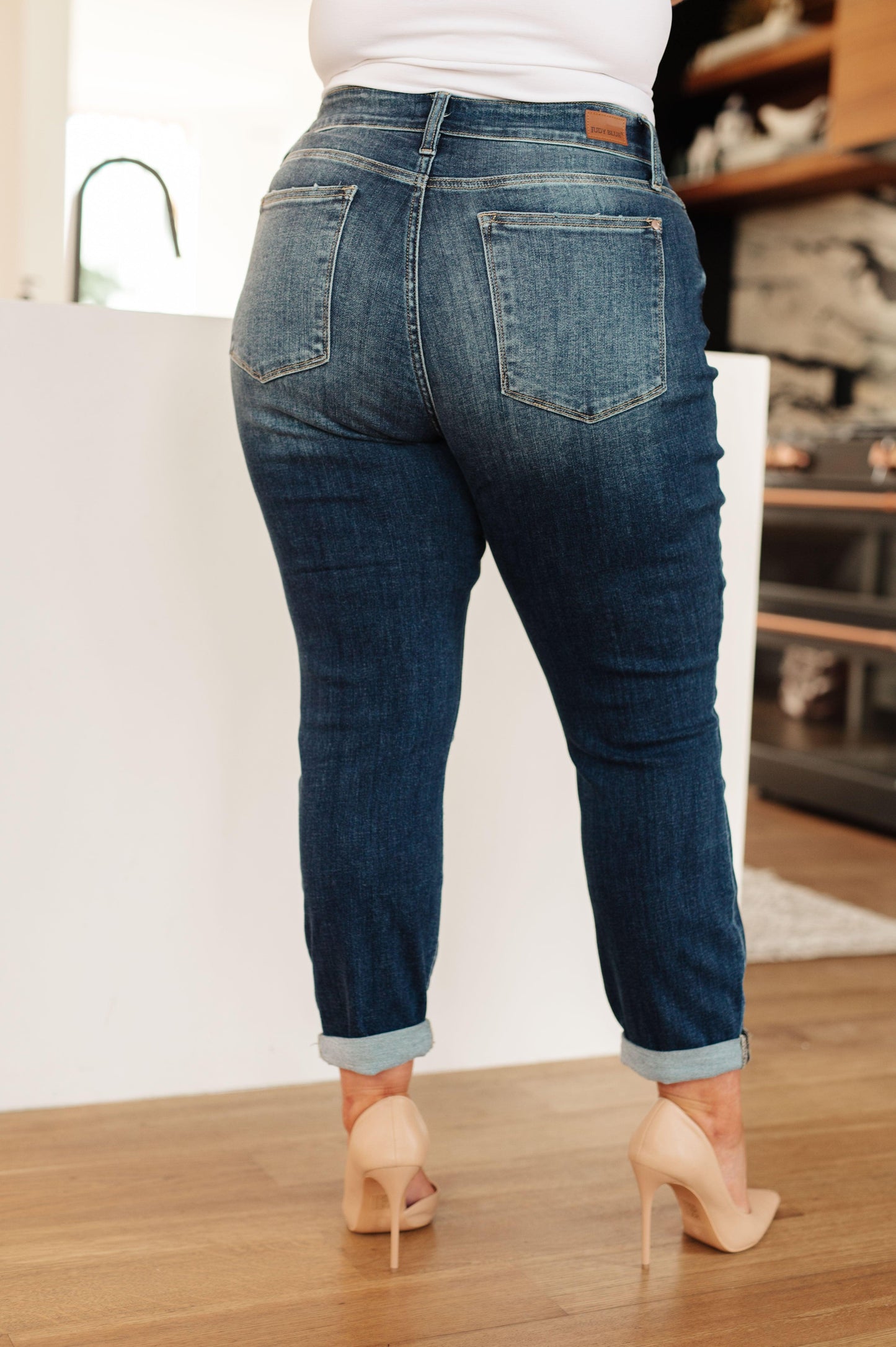 London Midrise Cuffed Boyfriend Jeans - Simply Graced Mama