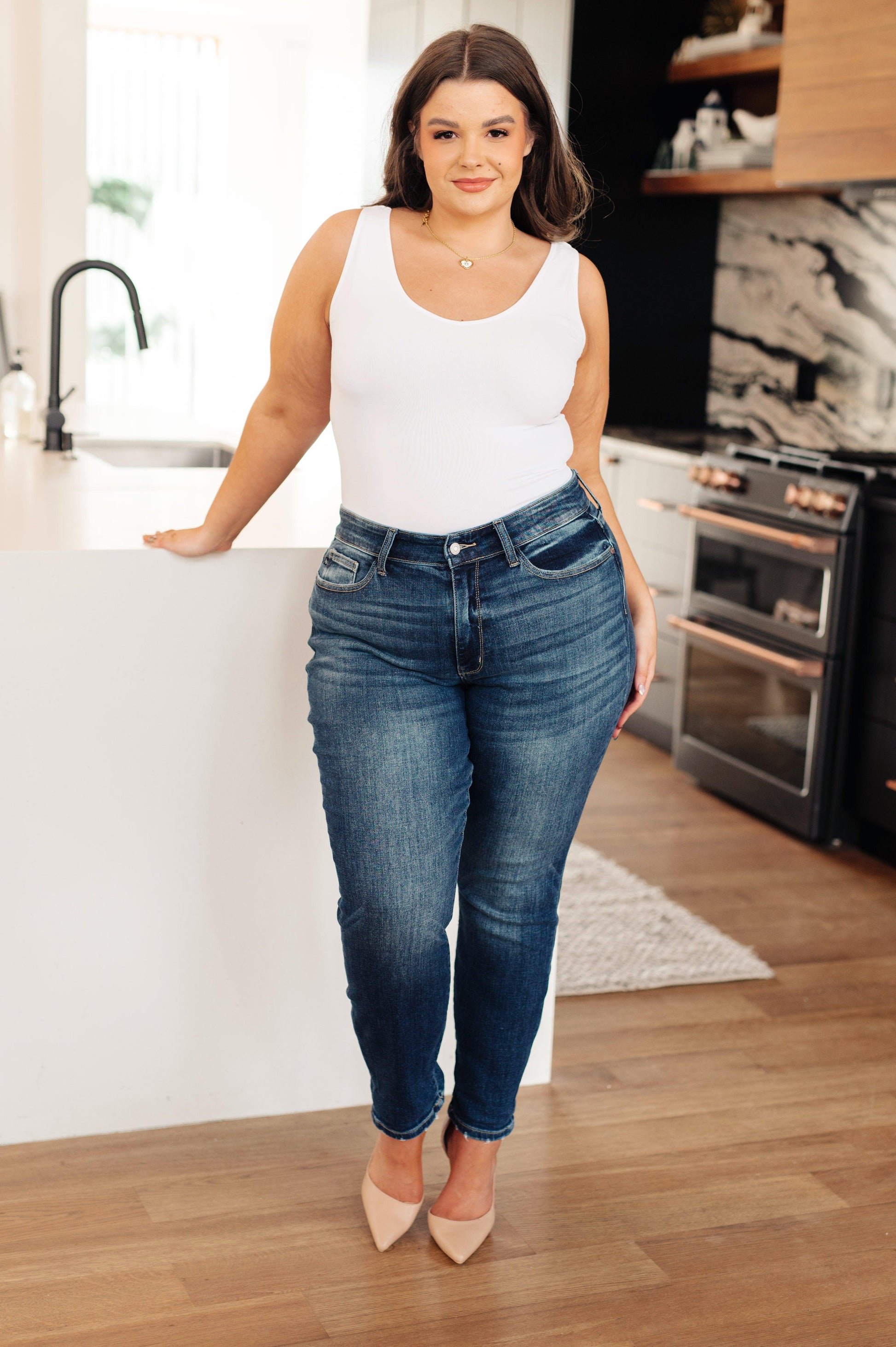 London Midrise Cuffed Boyfriend Jeans - Simply Graced Mama