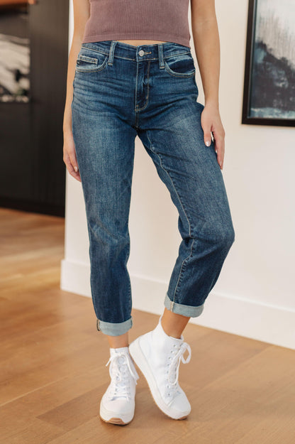 London Midrise Cuffed Boyfriend Jeans - Simply Graced Mama