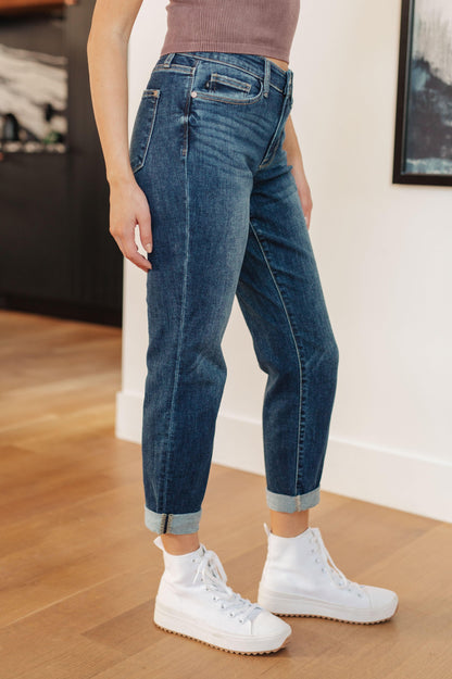 London Midrise Cuffed Boyfriend Jeans - Simply Graced Mama