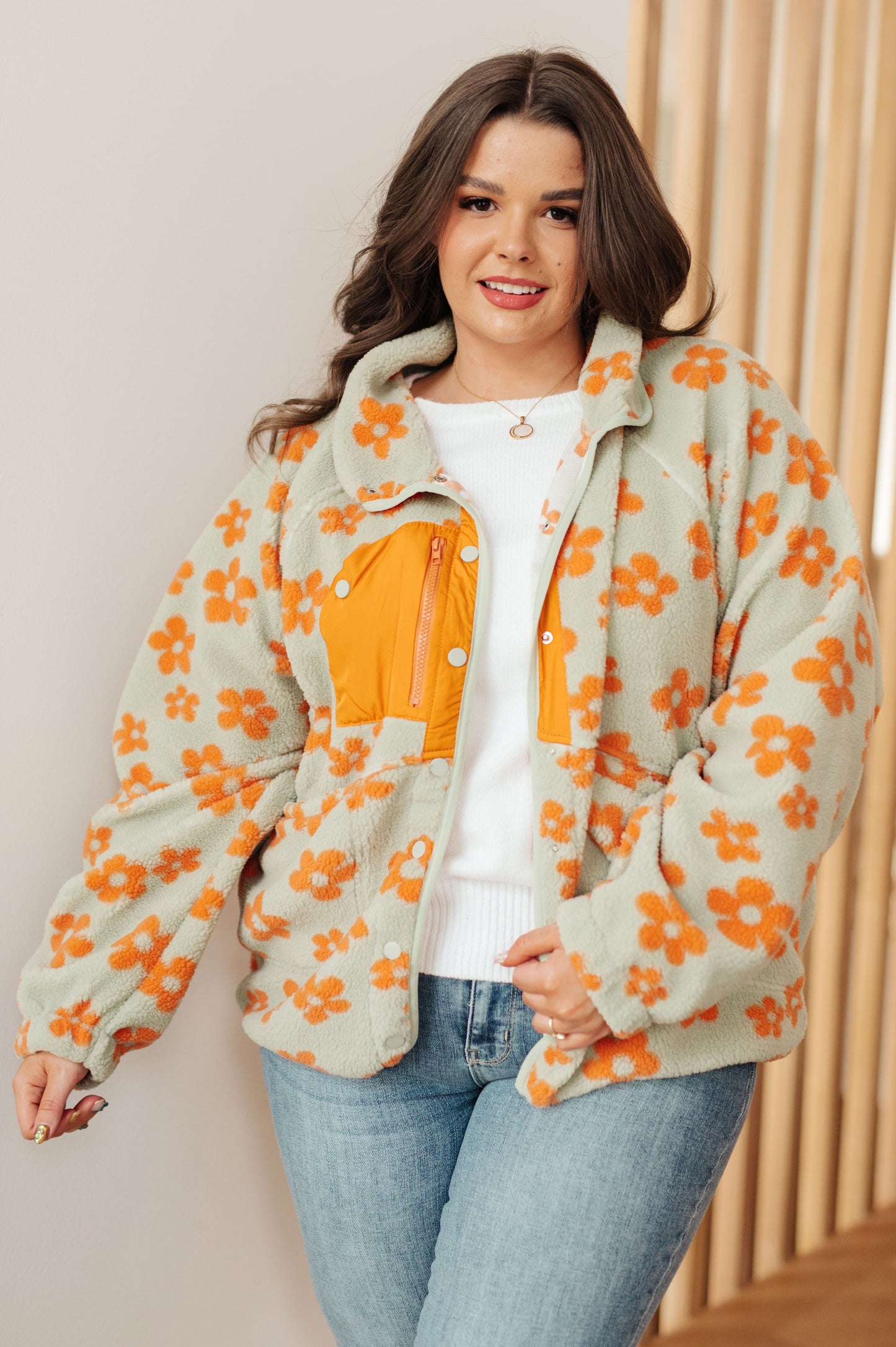 Love It Don't Leave It Floral Fleece Jacket - Simply Graced Mama