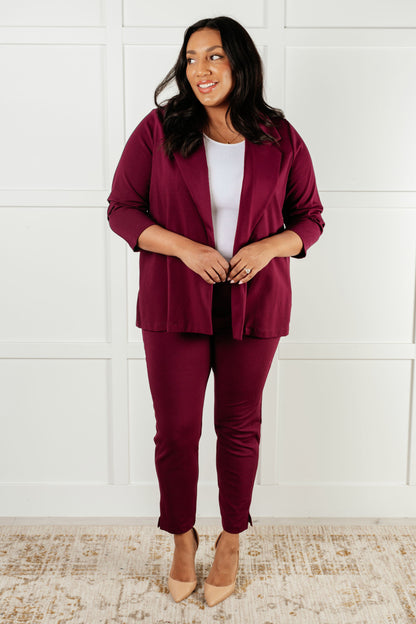 Magic Ankle Crop Skinny Pants in Wine - Simply Graced Mama