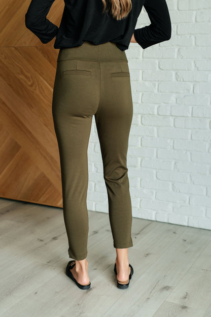 Magic Ankle Crop Skinny Pants in Olive - Simply Graced Mama