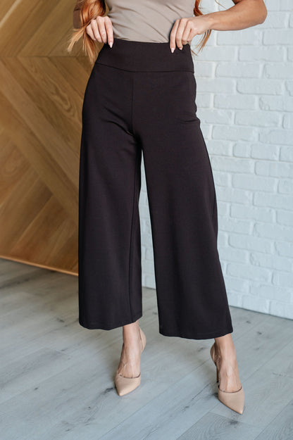 Magic Wide Leg Crop Pants in Chocolate - Simply Graced Mama