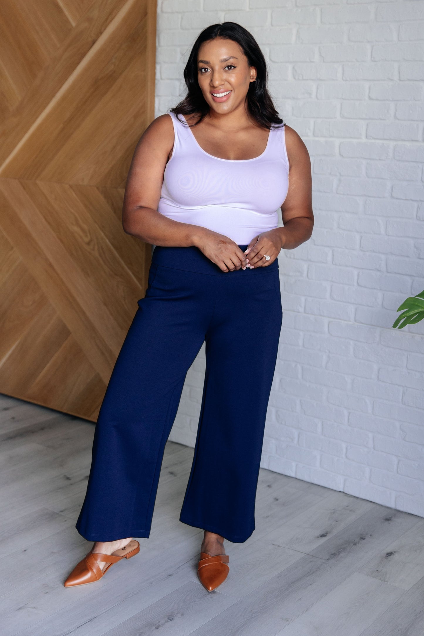 Magic Wide Leg Crop Pants in Navy