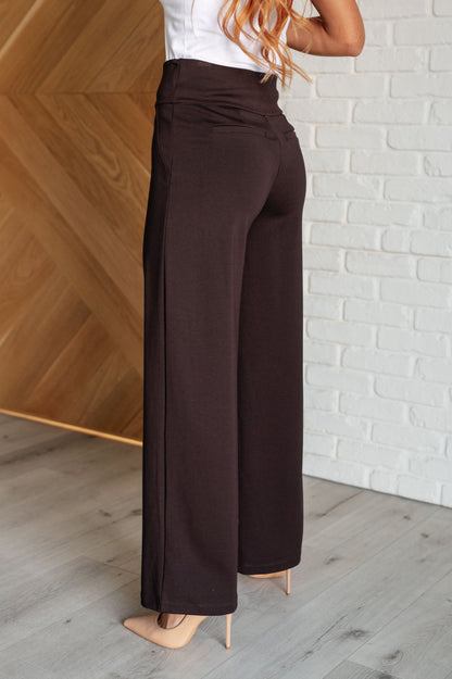 Magic Wide Leg Pants in Chocolate - Simply Graced Mama