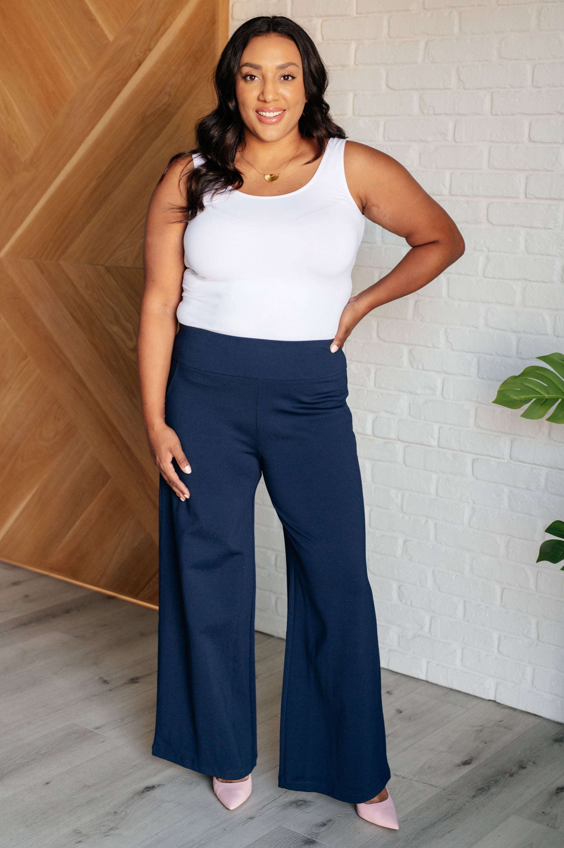 Magic Wide Leg Pants in Navy - Simply Graced Mama