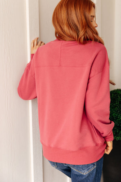 Make No Mistake Mock Neck Pullover in Cranberry - Simply Graced Mama