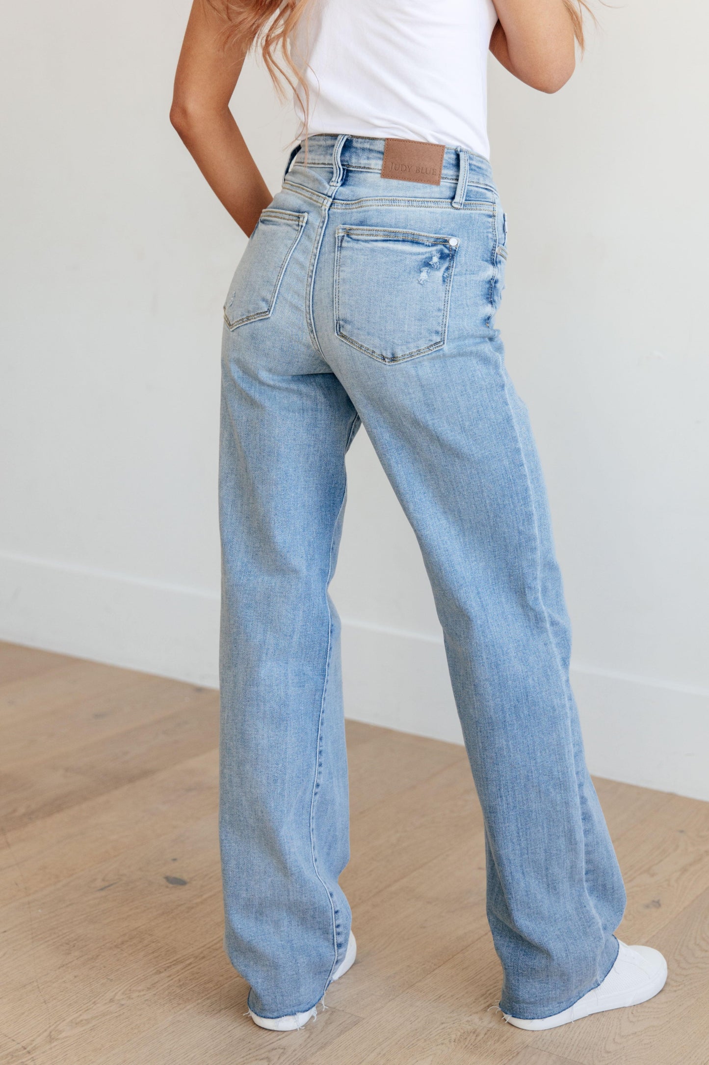 Mildred High Rise V Front Waistband Straight Jeans - Simply Graced Mama