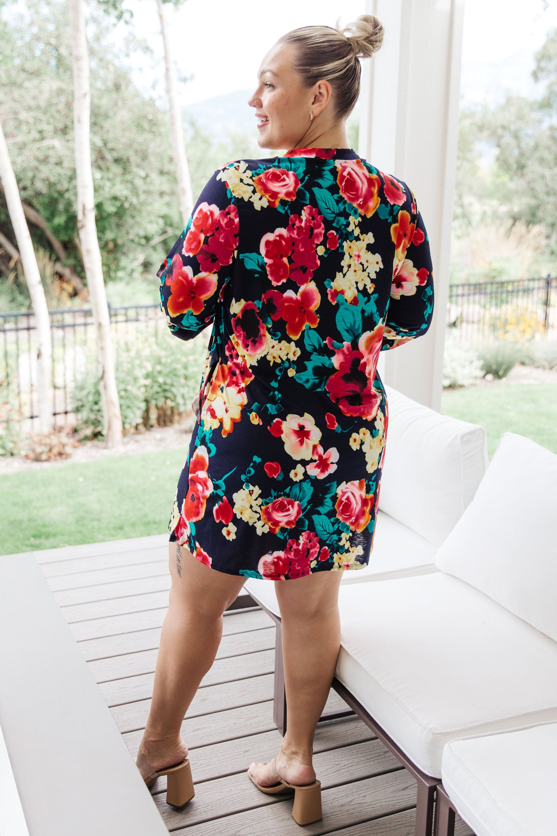 Moonlit Garden Floral Mini Dress - Simply Graced Mama