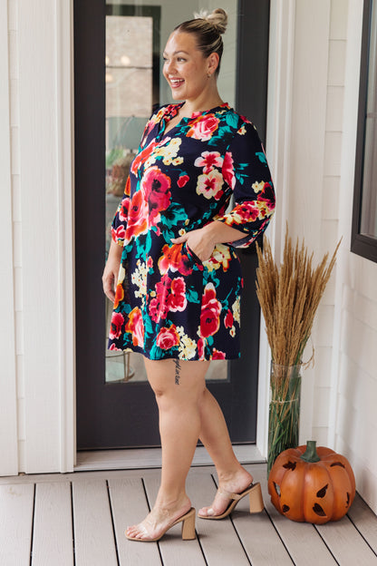 Moonlit Garden Floral Mini Dress - Simply Graced Mama