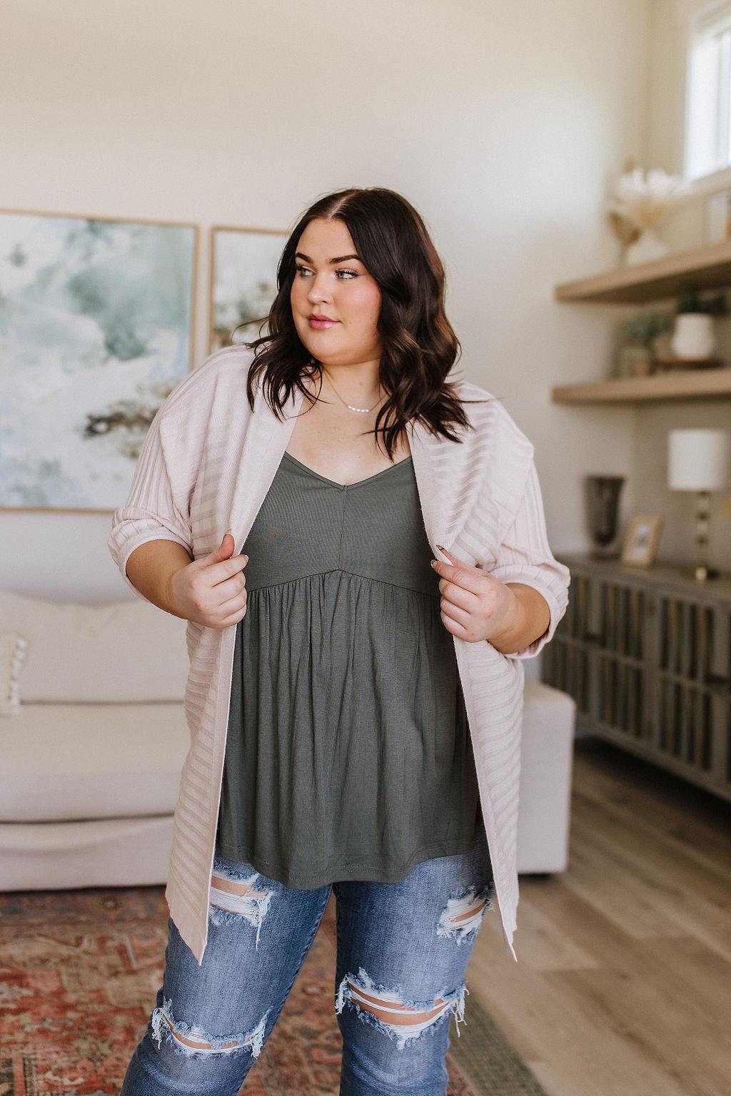 Never Not Loving V-Neck Cami in Gray Green - Simply Graced Mama