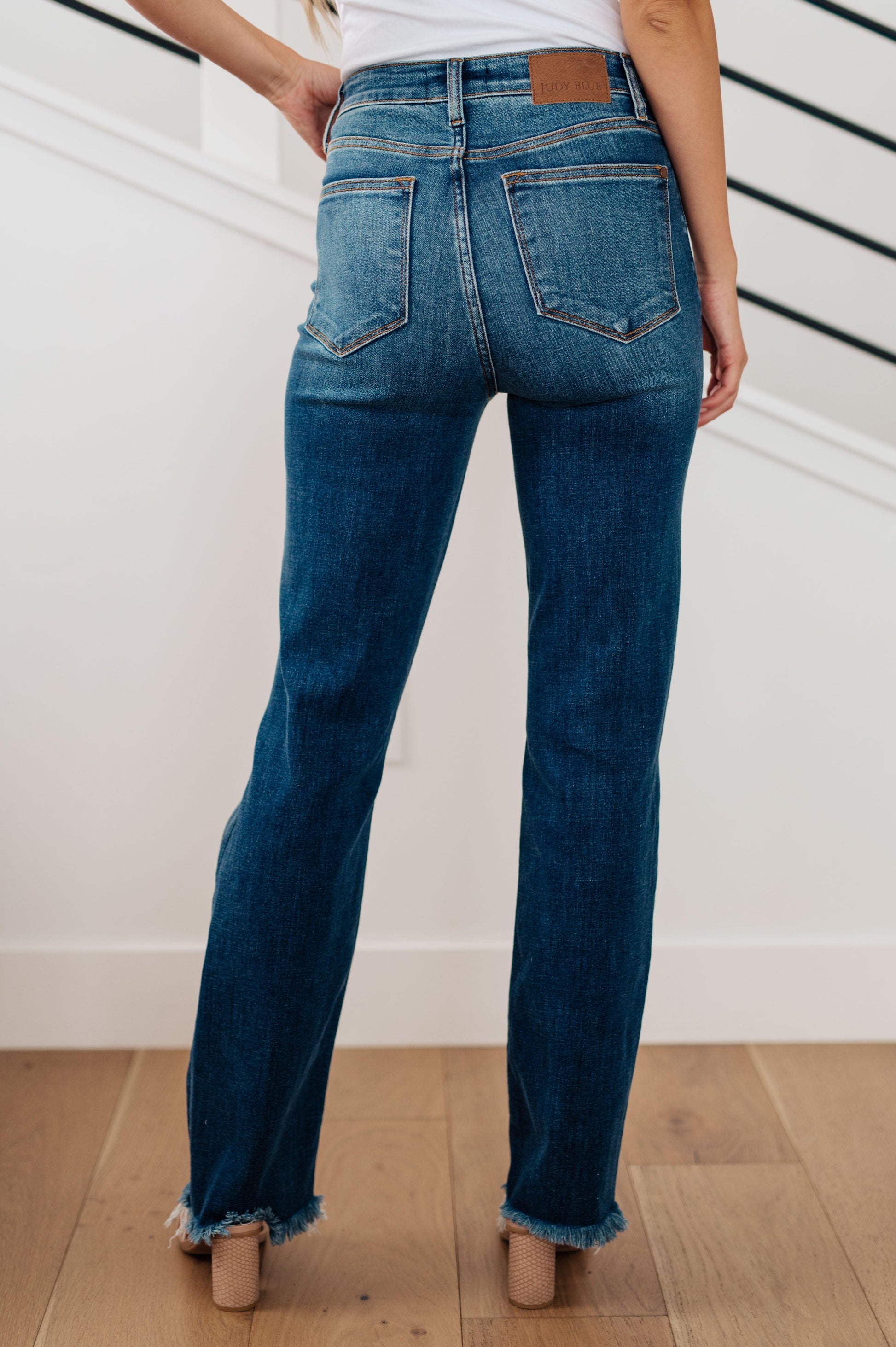 Morgan High Rise Distressed Straight Jeans - Simply Graced Mama