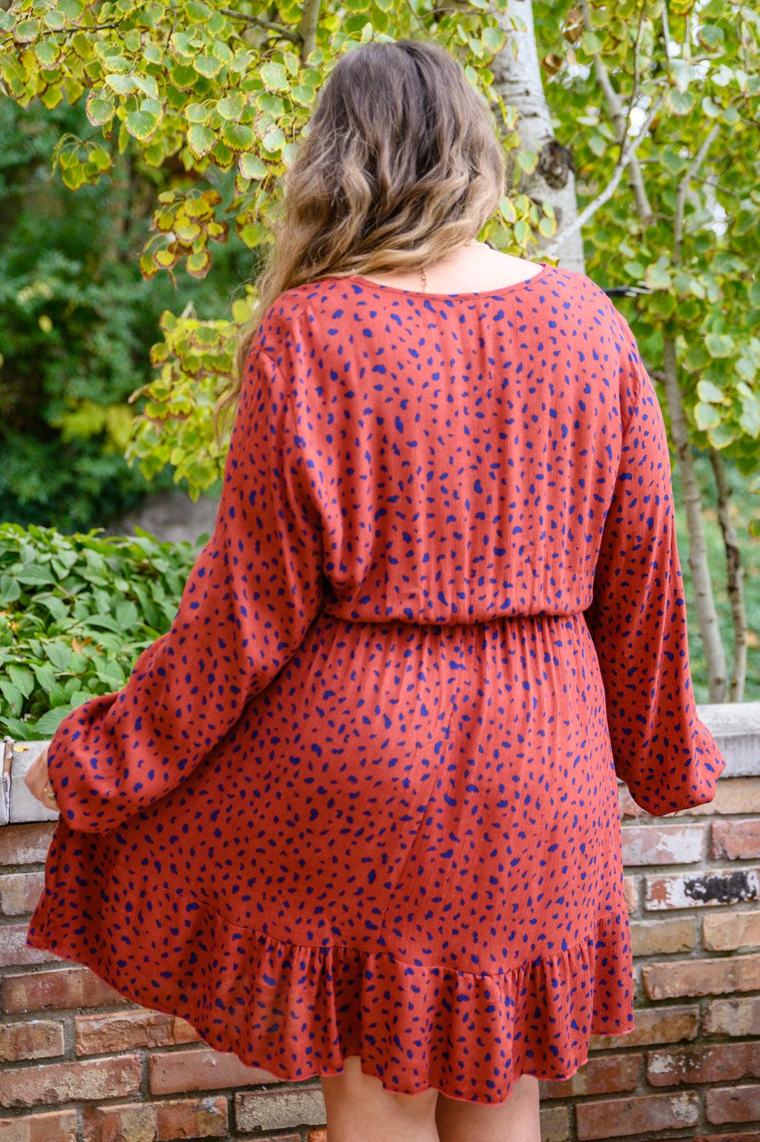 Most Genuine Spotted Dress In Rust - Simply Graced Mama