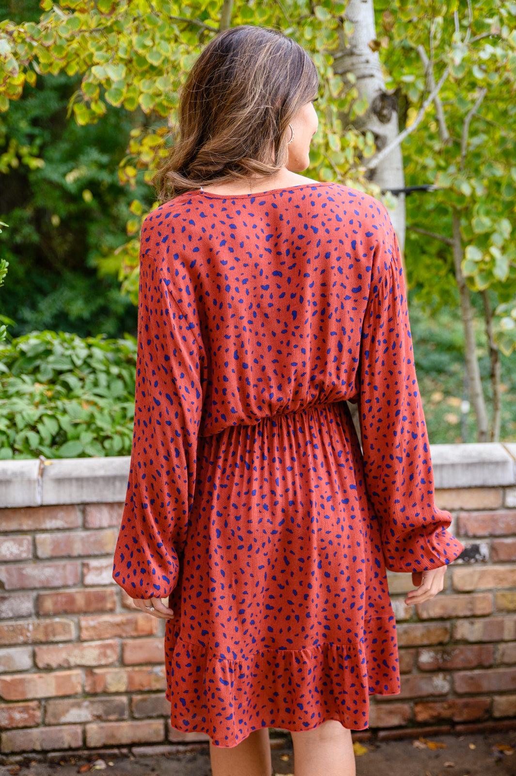 Most Genuine Spotted Dress In Rust - Simply Graced Mama