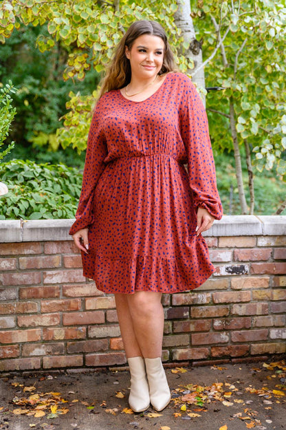 Most Genuine Spotted Dress In Rust - Simply Graced Mama