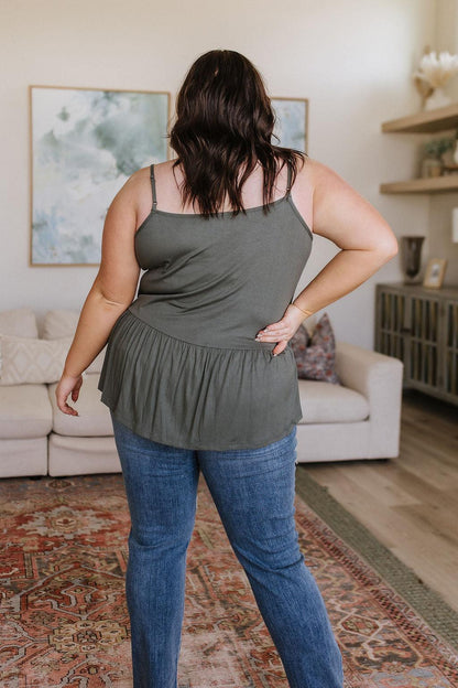 Never Not Loving V-Neck Cami in Gray Green - Simply Graced Mama