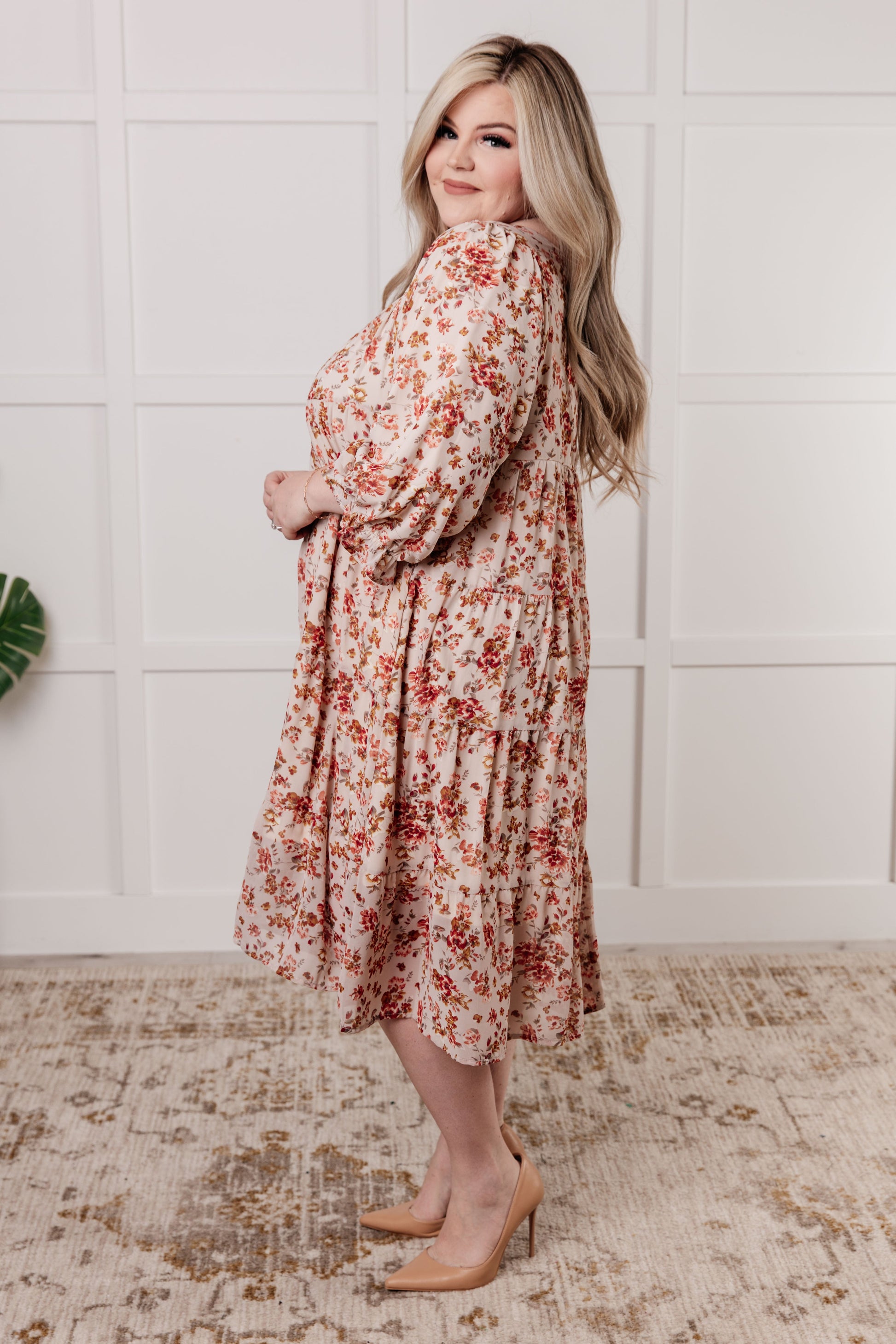 Next to You Balloon Sleeve Floral Dress - Simply Graced Mama