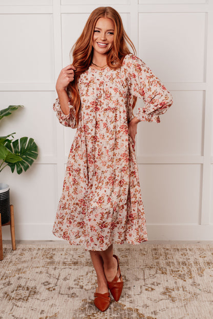 Next to You Balloon Sleeve Floral Dress - Simply Graced Mama