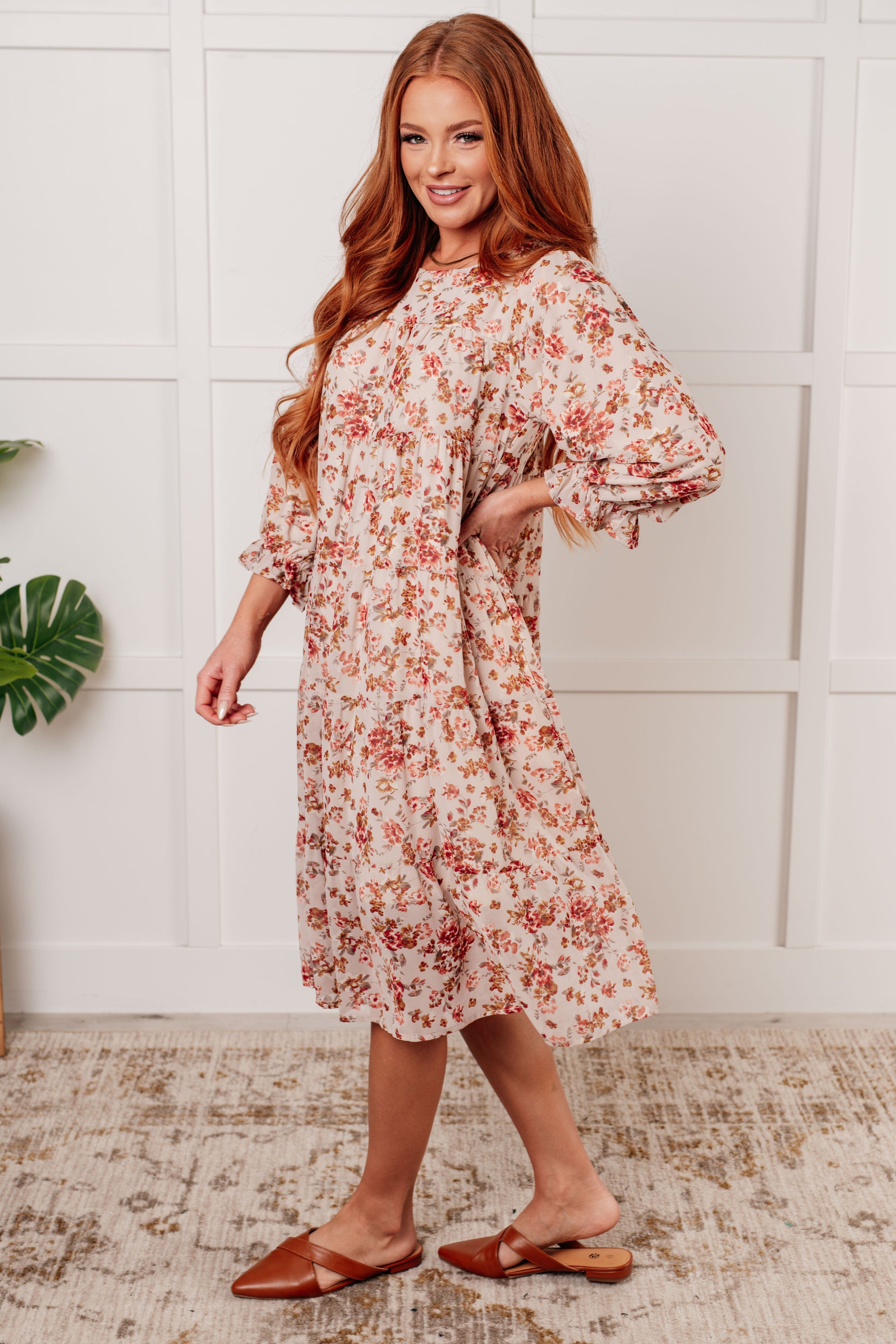 Next to You Balloon Sleeve Floral Dress - Simply Graced Mama