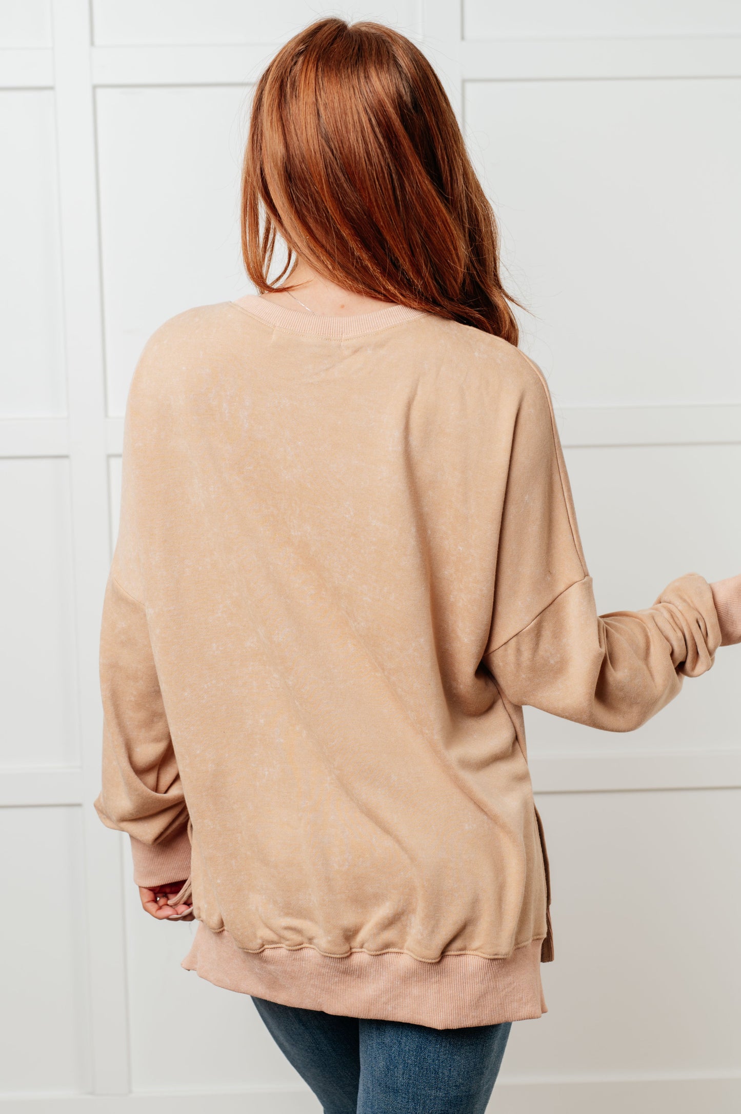 No Plain Jane Oversized Sweatshirt in Khaki - Simply Graced Mama