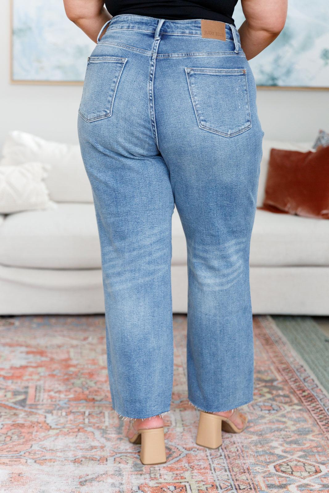 Nora High Rise Rigid Magic Destroy Slim Straight Jeans - Simply Graced Mama