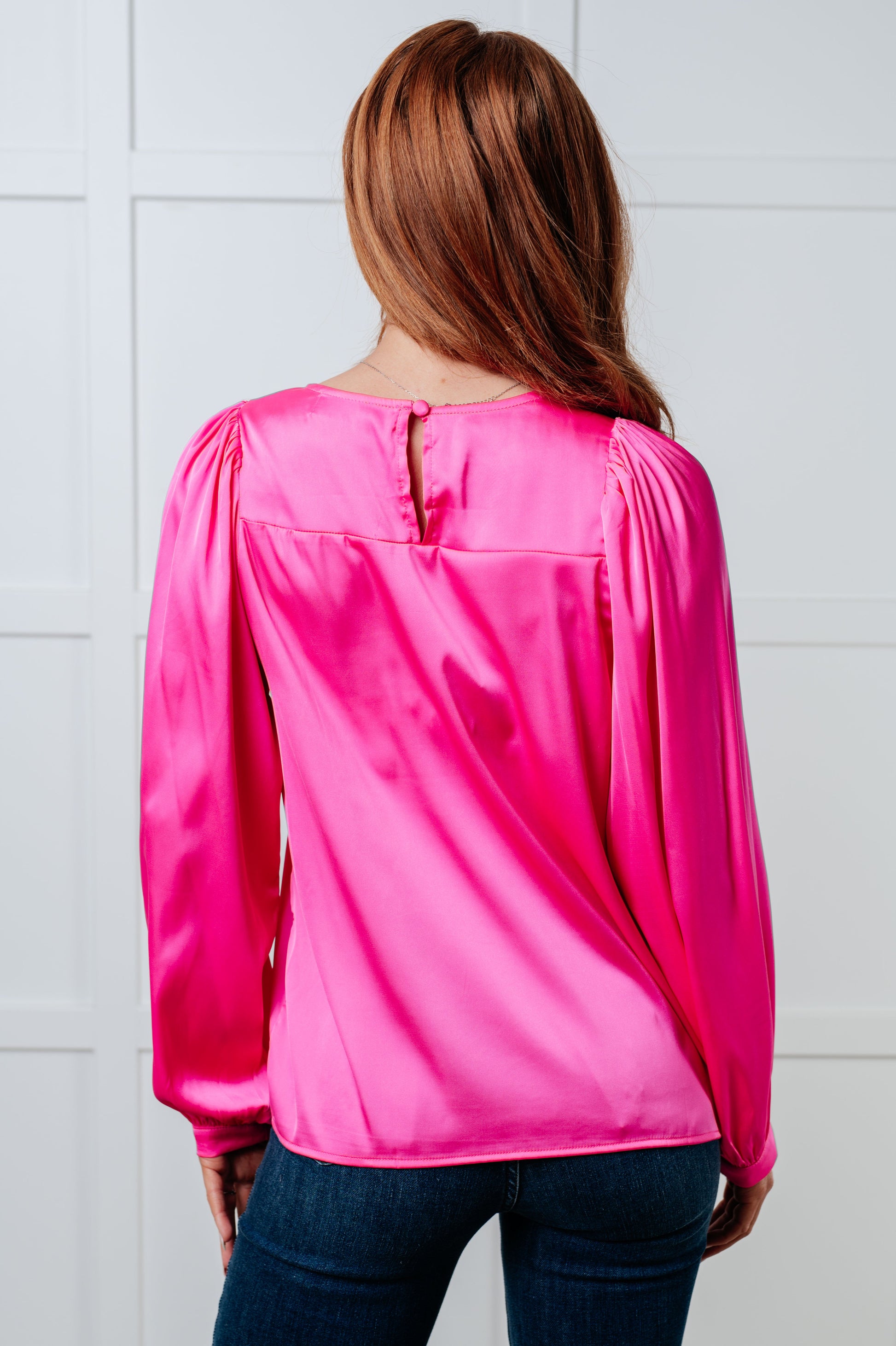 Not Exaggerating Satin Puff Sleeve Blouse - Simply Graced Mama