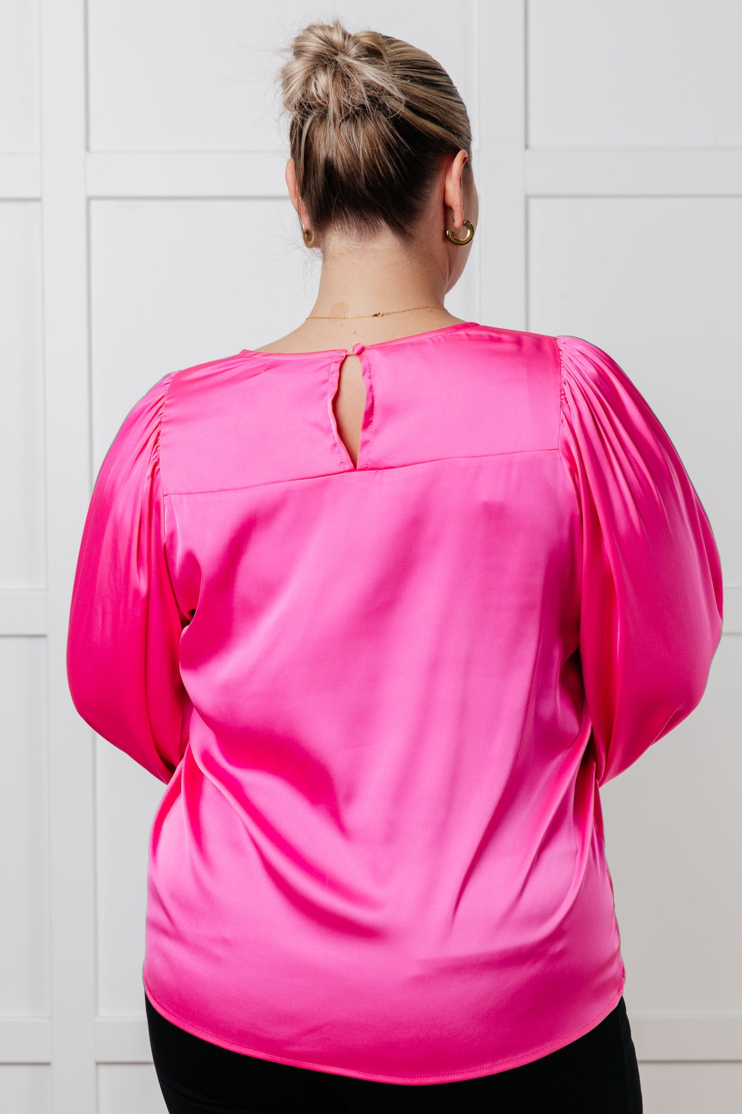 Not Exaggerating Satin Puff Sleeve Blouse - Simply Graced Mama