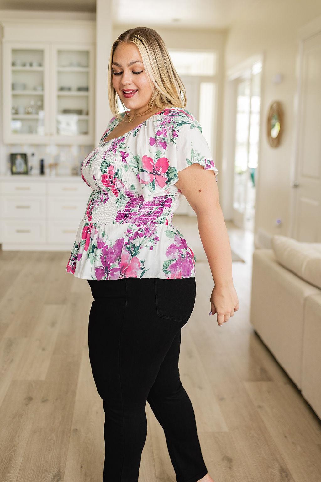 Oh So Simple Floral Blouse - Simply Graced Mama