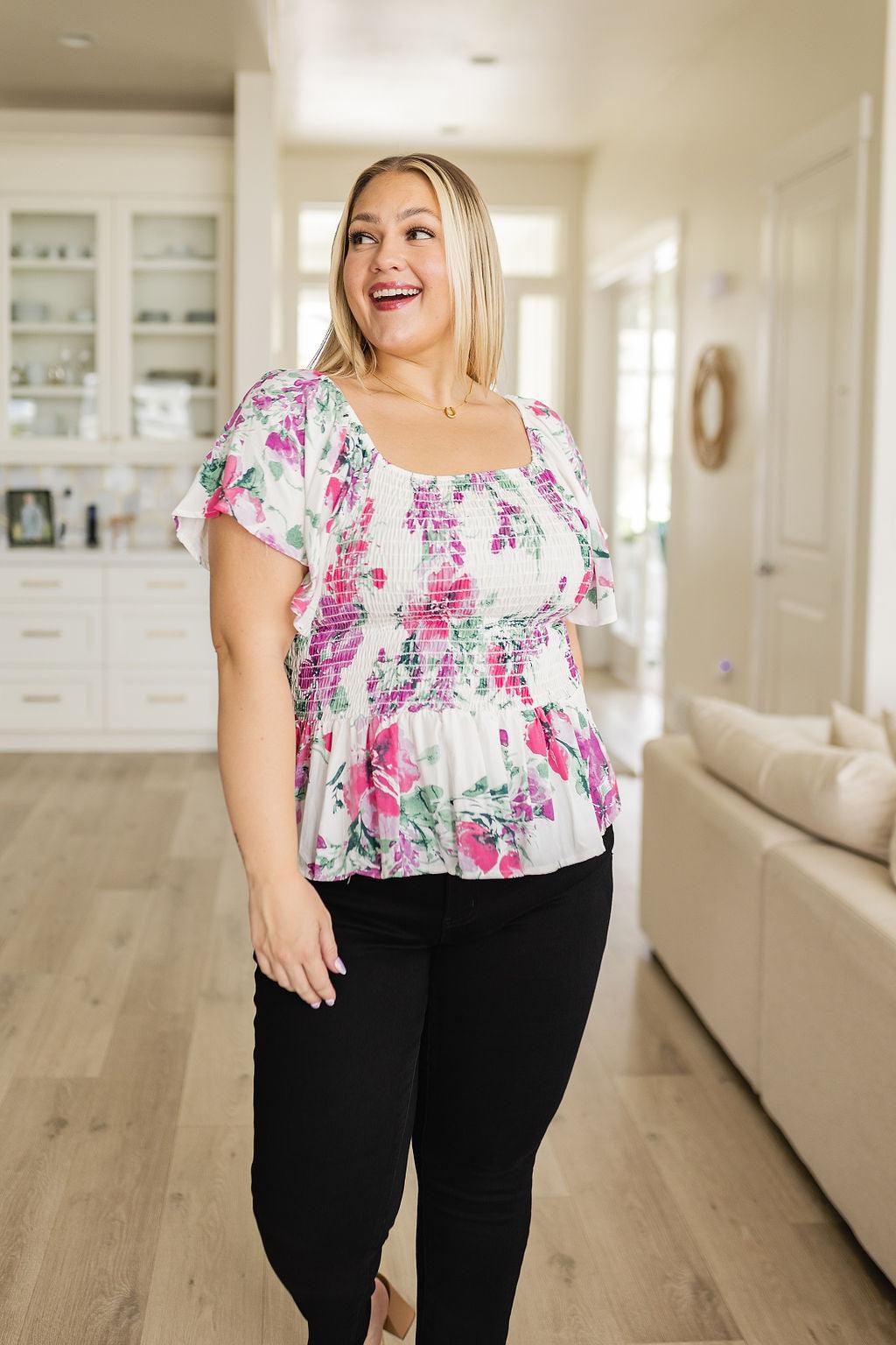 Oh So Simple Floral Blouse - Simply Graced Mama