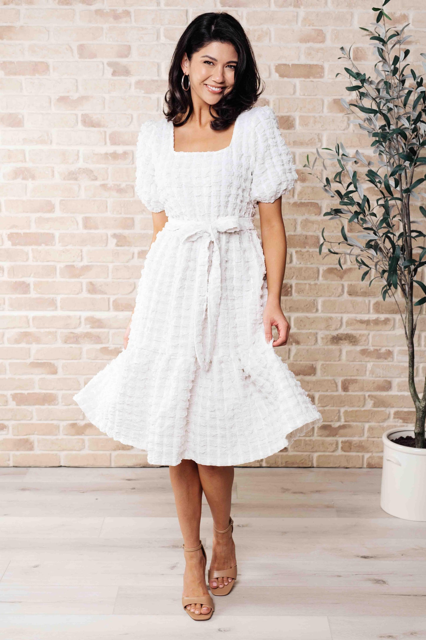 On Cloud Nine Bubble Midi Dress - Simply Graced Mama