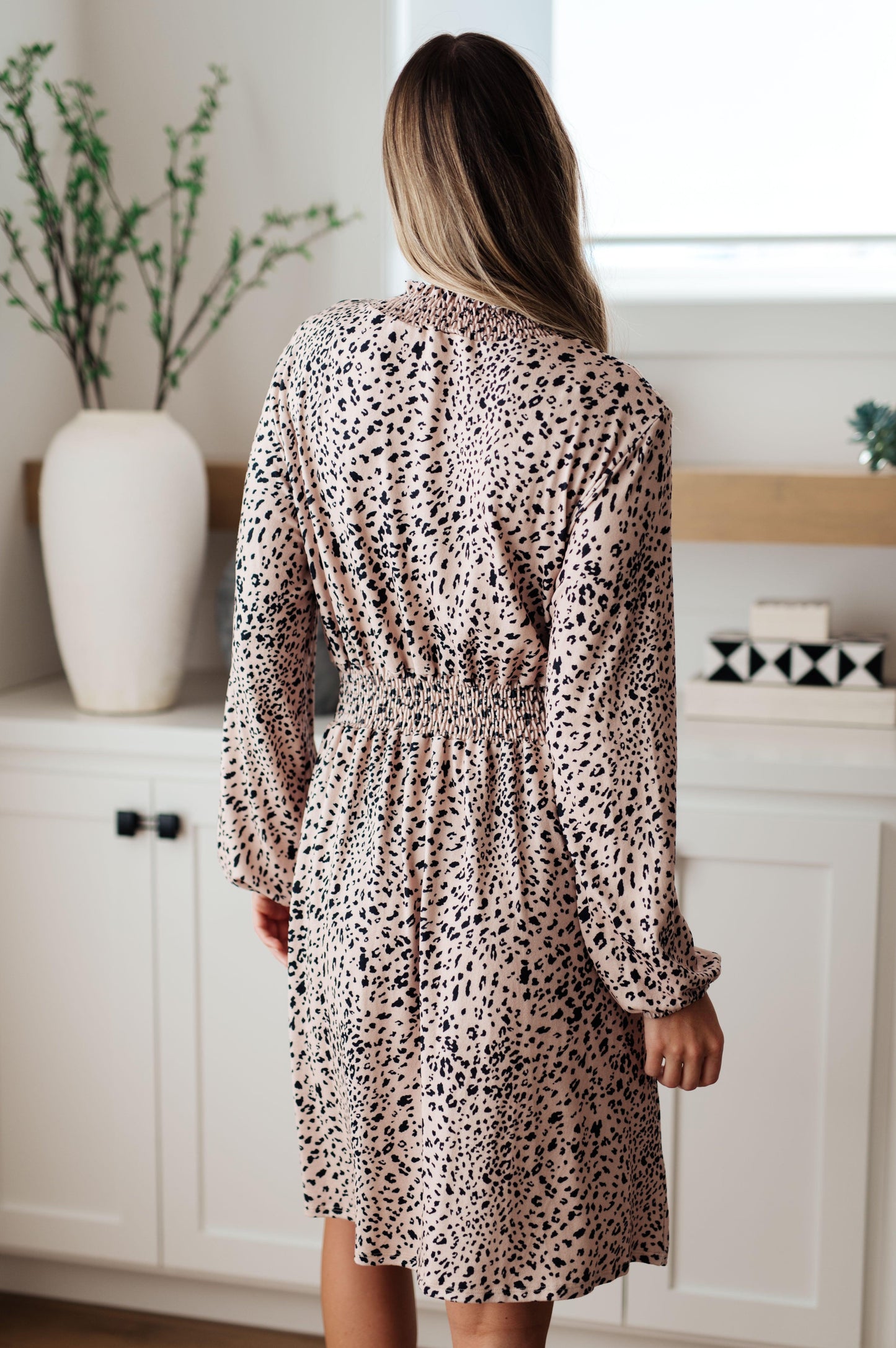 Ophelia Animal Print Shirred Waist Dress - Simply Graced Mama