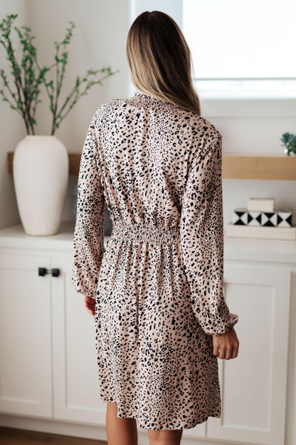 Ophelia Animal Print Shirred Waist Dress - Simply Graced Mama