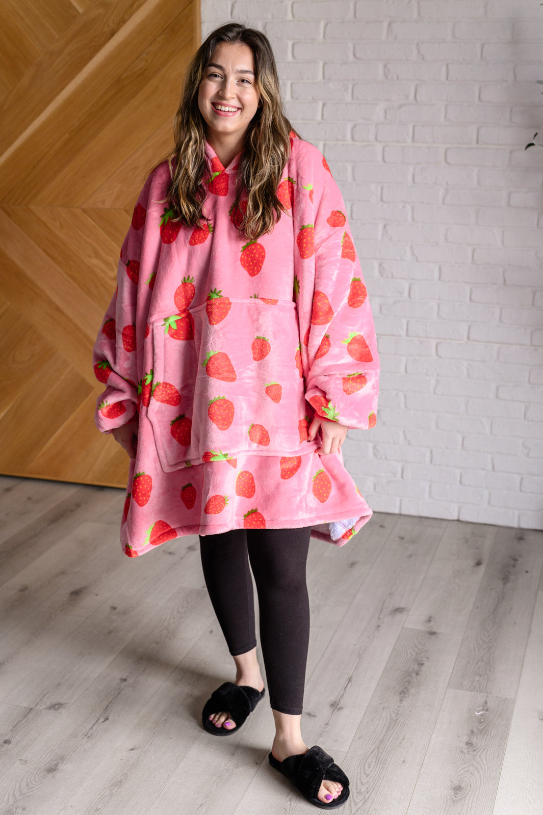 Oversized Blanket Hoodie in Strawberry - Simply Graced Mama