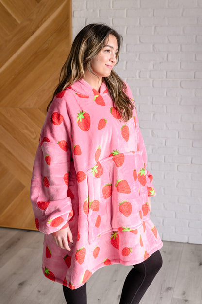 Oversized Blanket Hoodie in Strawberry - Simply Graced Mama