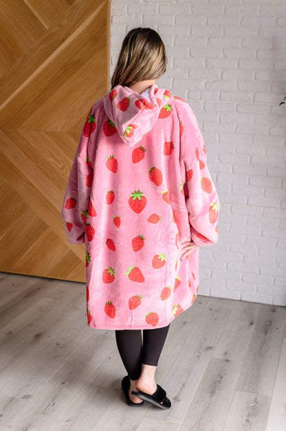 Oversized Blanket Hoodie in Strawberry - Simply Graced Mama